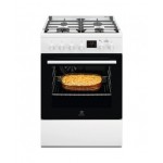 Cucina a libera installazione 60 x 60 cm piano a gas 4 Fuochi e forno elettrico Bianca Electrolux LKK640200W