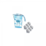 Caraffa filtrante Kit con 6 filtri Bi Flux Trasparente e Bianco Laica J996010