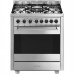 Cucina Libera installazione 70 x 60 cm con Coperchio 5 Fuochi Gas Forno Elettrico Termoventilato Acciaio Inox Smeg B71GMX2