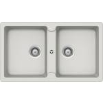 Lavello incasso 2 Vasche Reversibile sopratop - sottotop 86 x 50 cm CRISTALITE New Alumina ELEMENT N200 SCHOCK ELEN200A16