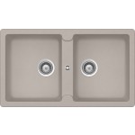 Lavello incasso 2 Vasche Reversibile sopratop - sottotop 86 x 50 cm CRISTALITE Grigio Tortora ELEMENT N200 SCHOCK ELEN200A42