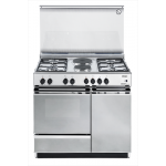 DE LONGHI Cucina Elettrica SEX 8542 N ED 4 Fuochi a Gas + 2 Piastre Elettriche Forno Elettrico Statico Classe A Dimensioni 86 x 50 cm Colore Acciaio Inox