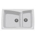 HR0792 Lavello 2 Vasche Plados Serie Harmony 79-20 code 90 ULTRAGRANIT BIANCO OPALE HR0792-90