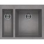 Lavello Quadra 150 59x50 2 Vasche Grigio Cemento 48 Elleci LGQ15048