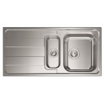 Lavello da Incasso 1 Vasca e vaschetta con gocciolatoio a Sinistra 100 x 50 cm Sopratop Acciaio Inox satinato CM LEVANTE 015725.D1.01.2018