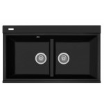 LX8620 Lavello 2 Vasche Plados Serie Lux 86-20 code N6 DEEP BLACK LX8620-N6