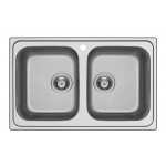 Lavello incasso 2 Vasche Sopratop 79 x 50 cm Acciaio Inox MASTER N200S SCHOCK MASTN200S