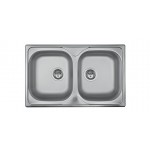 Lavello da Incasso 2 Vasche 79 x 50 cm Acciaio Inox Serie Oceano Apell OH792IPC 