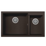 Lavello 2 Vasche Plados Serie One 86-20 code 64 ULTRAMETAL MARONE ON8620