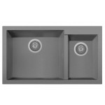 Lavello 2 Vasche Installazione Sottotop Plados Serie One 86-20ST code 42 ULTRAMETAL TITANIO ON8620ST