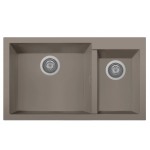 Lavello 2 Vasche Installazione Sottotop Plados Serie One 86-20ST code 72 ULTRAGRANIT TARTUFO ON8620ST