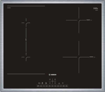 Piano Cottura da Incasso Induzione 60 cm 4 Zone CombiZone Nero con cornice inox Comandi Touch Control Serie 6 Bosch PVS645FB5E 