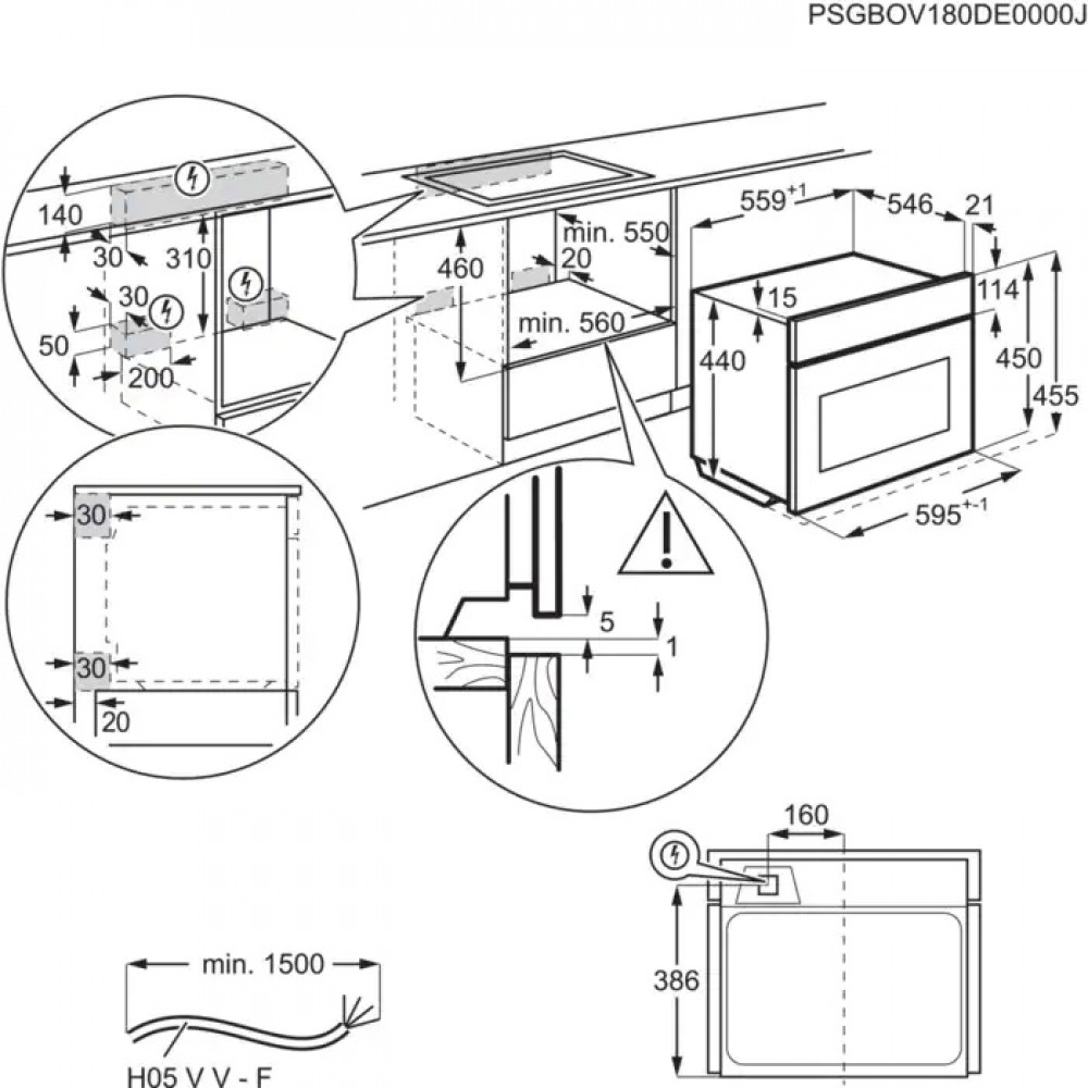 Electrolux Forno compatto combinato microonde KVLBE08X finitura acciaio  inox da 60 cm