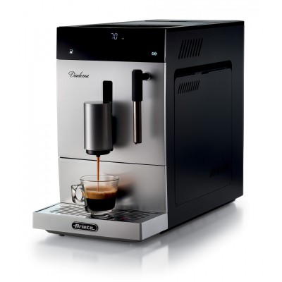 Ariete 1452 Diadema, Macchina da caffè automatica, 1350W, 19 bar di pressione, Per caffè, americano e acqua calda, Dispositivo Cappuccino, Display LED, Erogatore Regolabile, Silver