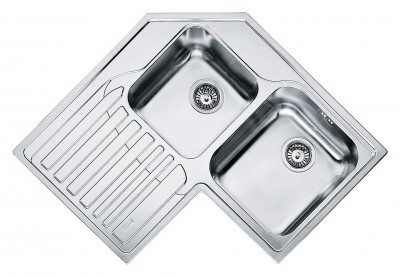 Lavello da Incasso Angolare 2 Vasche con Gocciolatoio a sinistra Inox Franke STX 621-E Angolo Franke 101.0022.533