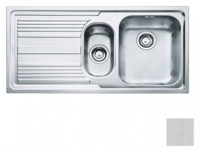 Lavello da Incasso 2 Vasche con Gocciolatoio a Sinistra Inox Logica Line Dekor LLL 651 100 x 50 Franke 101.0086.254 - 85800157