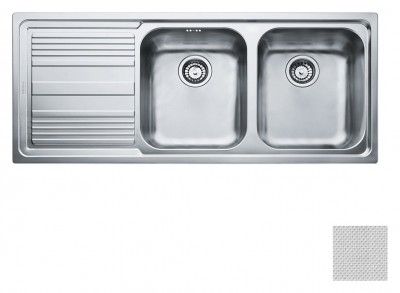 Lavello da Incasso 2 Vasche con Gocciolatoio a Sinistra Inox Logica Line Dekor LLL 621 116 x 50 Franke 101.0086.284 - 85800167