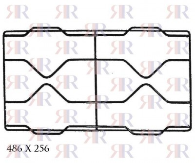 Griglia In Piattino Smaltata 2 Fuochi 486 X 256mm