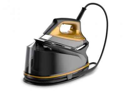 ROWENTA Compact Steam PRO DG7644 Ferro da Stiro a Vapore con caldaia 2200 W -  Nero/Giallo