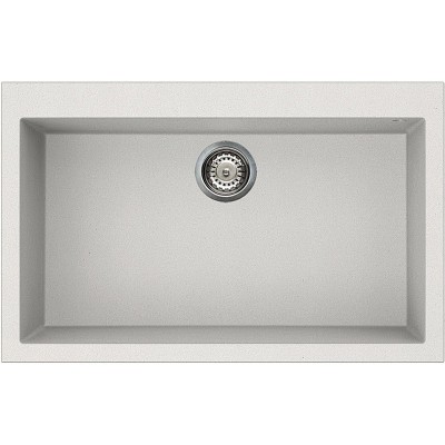 Lavello 79x50cm 1 Vasca Bianco Titano Granitek Elleci  QUADRA 130 LGQ13068