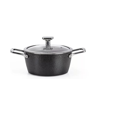 Casseruola D. 24cm ARMONIA FINEGRES Con coperchio vetro Nero 0015392052 Alluflon Moneta