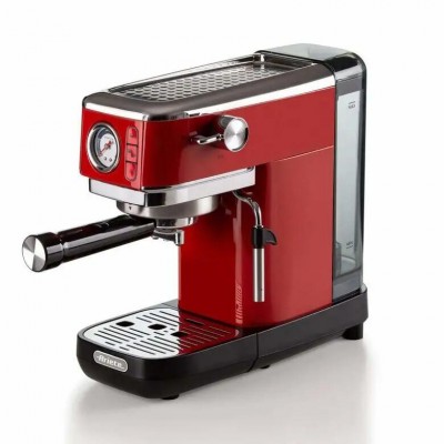 Ariete 1381 Macchina da caffè espresso con manometro compatibile con caffè in polvere e cialde ESE 1300 W Rosso