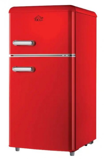 Frigorifero Libera Installazione Doppia Porta con celletta Freezer Classe F Altezza 89 cm Rosso DCG Eltronic MF100RCDP