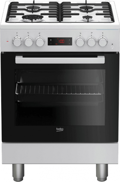 Cucina Libera Installazione 60 x 60 cm 4 Fuochi Gas Forno Multifunzione Elettrico Bianca BEKO FSE62110DWF