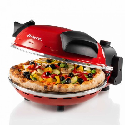 Ariete 0909/10Forno Pizza in 4 minuti Piastra in pietra refrattaria con trattamento antiaderente Temperatura max 400° 1200 Watt Timer 30’