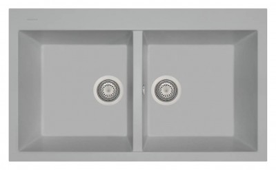 AM8620 Lavello 2 Vasche Plados Serie Elegance 86-20 code 41 ULTRAMETAL ALLUMINIO AM8620-41