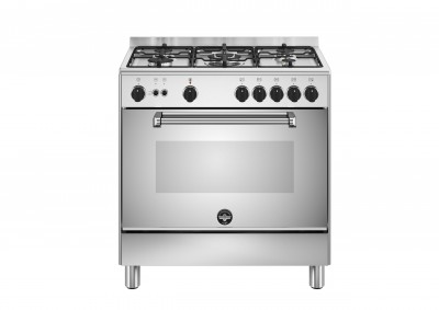 La Germania AMN664GXV/24 Cucina Libera installazione 60 x 60 cm 4 Fuochi Gas Forno a Gas Finitura Inox Griglie Smaltate 