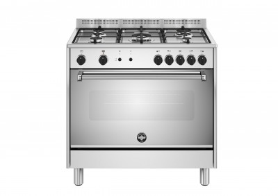 La Germania AMN965GXV/24 Cucina Libera installazione 90 x 60 cm 5 Fuochi Gas Forno Elettrico Finitura Inox Griglie Smaltate 