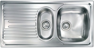 Lavello da Incasso 1 Vasca e vaschetta con gocciolatoio a Sinistra 100 x 50 cm Sopratop Acciaio Inox satinato CM ATLANTIC 010355.D1.01.2018 - 010355 DCSSP