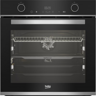 Forno da Incasso Multifunzione Elettrico 60 cm Classe A+ AeroPerfect Split e Cook Cristallo nero Acciaio inox Beyond bPRO500 Linea Nature Beko BBVM13400XDS