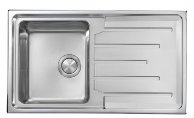 Lavello da Incasso 1 Vasca con gocciolatoio Reversibile 86 x 50 cm Sopratop Acciaio Inox satinato BRANDO 015103.X2.01.2033 - 015103RCSSP