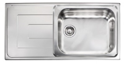 Lavello da Incasso 1 Vasca con gocciolatoio a Sinistra 100 x 50 cm Sopratop Acciaio Inox satinato CM COMO 010146.D1.01.2018 - 010146 DCSSP