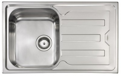 Lavello da Incasso 1 Vasca con gocciolatoio a Destra 79 x 50 cm Sopratop Acciaio Inox satinato CRISTAL 010011.S1.01.2018 - 010011 SCSSP