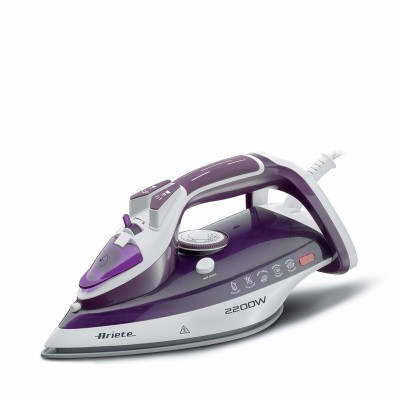 Ariete 6243 Steam Iron - Ferro da stiro con piastra in ceramica - Serbatoio 320 ml - 2200 W - Bianco e Porpora