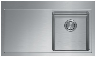 Lavello da Incasso 1 Vasca con gocciolatoio a Sinistra 86 x 50 cm Slim - Filotop Acciaio Inox satinato con fascia miscelatore ENEA 017100.D2.01.2034