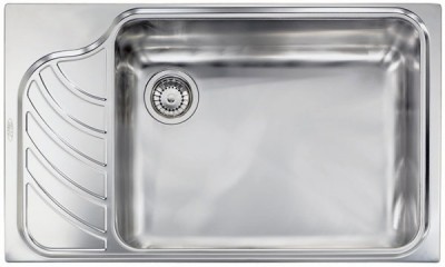 Lavello da Incasso 1 Vasca con gocciolatoio a Sinistra 86 x 51 cm Sopratop Acciaio Inox satinato CM EUREKA 011753.D1.01.2018 - 011753 DCSSP