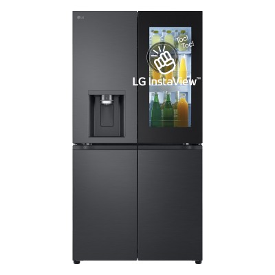 LG GMG960EVJE Frigorifero Side by Side 4 Porte InstaView No Frost Classe E Altezza 179 cm Finitura Nero Dispenser con allaccio