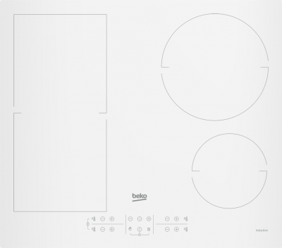 Piano Cottura da Incasso Induzione 60 cm 4 Zone IndyFlex comandi Touch Direct Control Vetroceramica Bianco Beko HII64200FMTW - HII 64200 FMTW