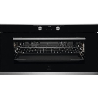 Forno da Incasso Multifunzione Elettrico 90 cm SurroundCook Acqua Cleaning Classe A+ Estetica Vetro Nero con Finiture Inox Antimpronta Guide telescopiche Serie 900 Electrolux KBZE10X