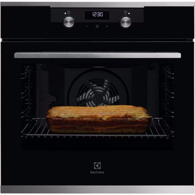 Electrolux KOFEH64X Forno da Incasso Multifunzione Elettrico 60 cm SurroundCook Acqua Cleaning Classe A+ Estetica Vetro Nero con Finiture Inox Antimpronta Serie 600 