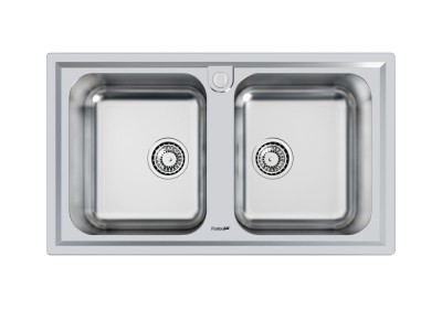 Lavello 2 Vasche 860 x 500 mm Acciaio Inox Finitura Spazzolato Elettra Foster 5886 060 - 5886060