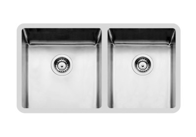 Lavello 2 Vasche Sottotop 820 x 450 mm Acciaio Inox Finitura Spazzolato Serie KE - R15 Foster 2206 850 - 2206850