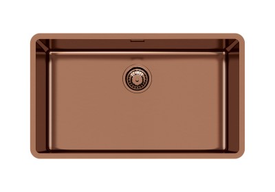 Lavello 1 Vasca Sottotop 750 x 440 mm Acciaio Inox PVD Copper Rame Serie KE Copper - R15 Foster 2157 858 - 2157858