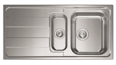 Lavello da Incasso 1 Vasca e vaschetta con gocciolatoio a Sinistra 100 x 50 cm Sopratop Acciaio Inox satinato CM LEVANTE 015725.D1.01.2018