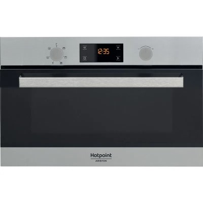 Forno Microonde con Grill da incasso 31 Litri Altezza 38 cm Vetro Nero e Inox Ariston Hotpoint Class 3 - MD 344 IX HA