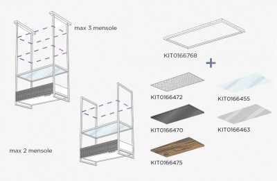 Kit mensola vetro fumé OPEN SUITE SUPERIOR - Elica KIT0166463